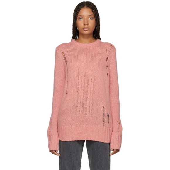 Raquel Allegra Pink Distressed Sweater - Picture 5 of 7